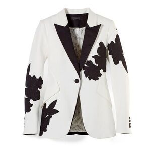 Elegant White and Black Women's Blazer